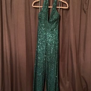 Green sequin jumpsuit